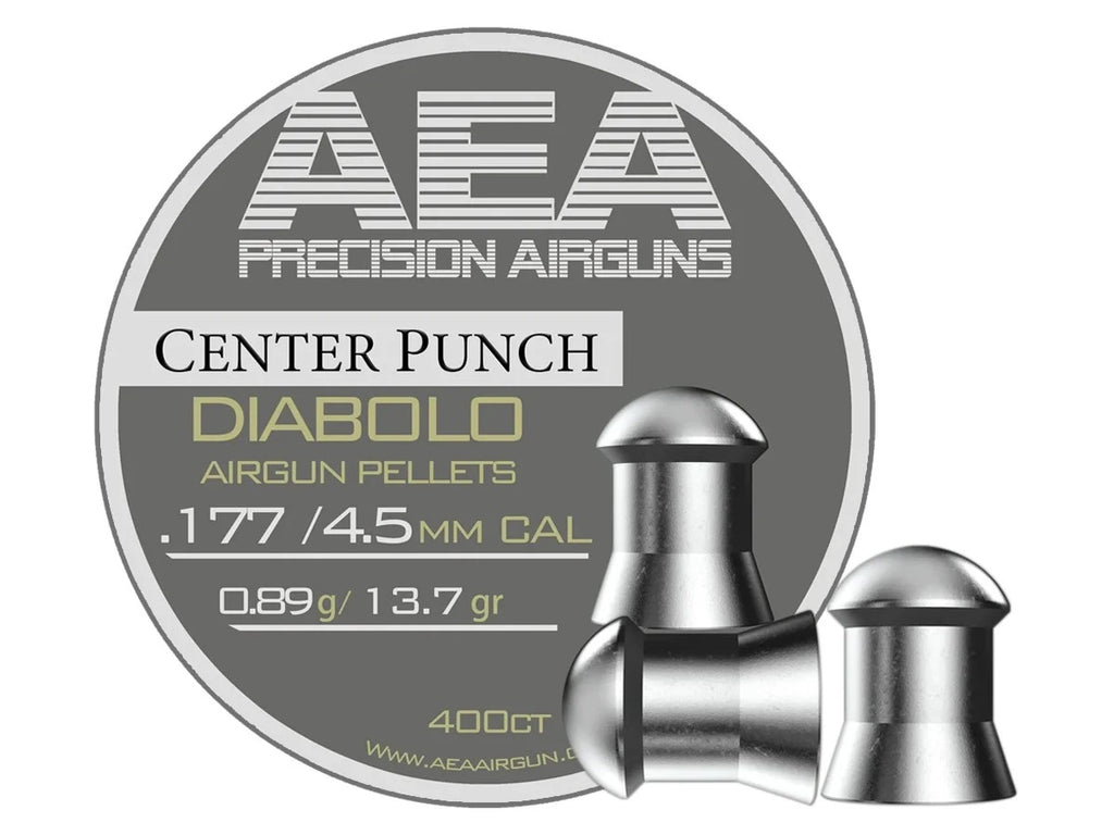AEA Center Punch .177 Caliber Pellets 13.7gr (400 Count) Air Rifle Ammo