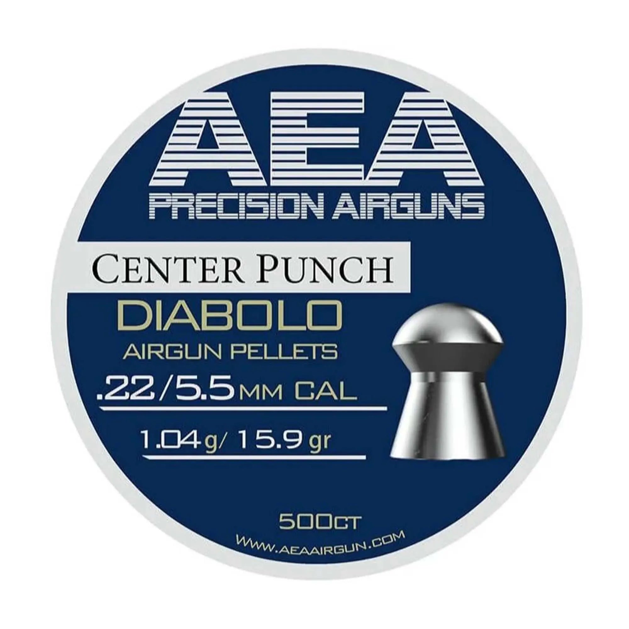 AEA Airgun Pellet (500 Count) CENTER PUNCH 5.5mm .22 Caliber (15.9gr.)