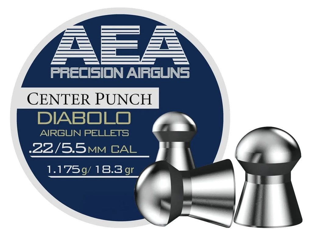 AEA Center Punch .22 Caliber Pellets 18.3gr (500 Count) Air Rifle Ammo
