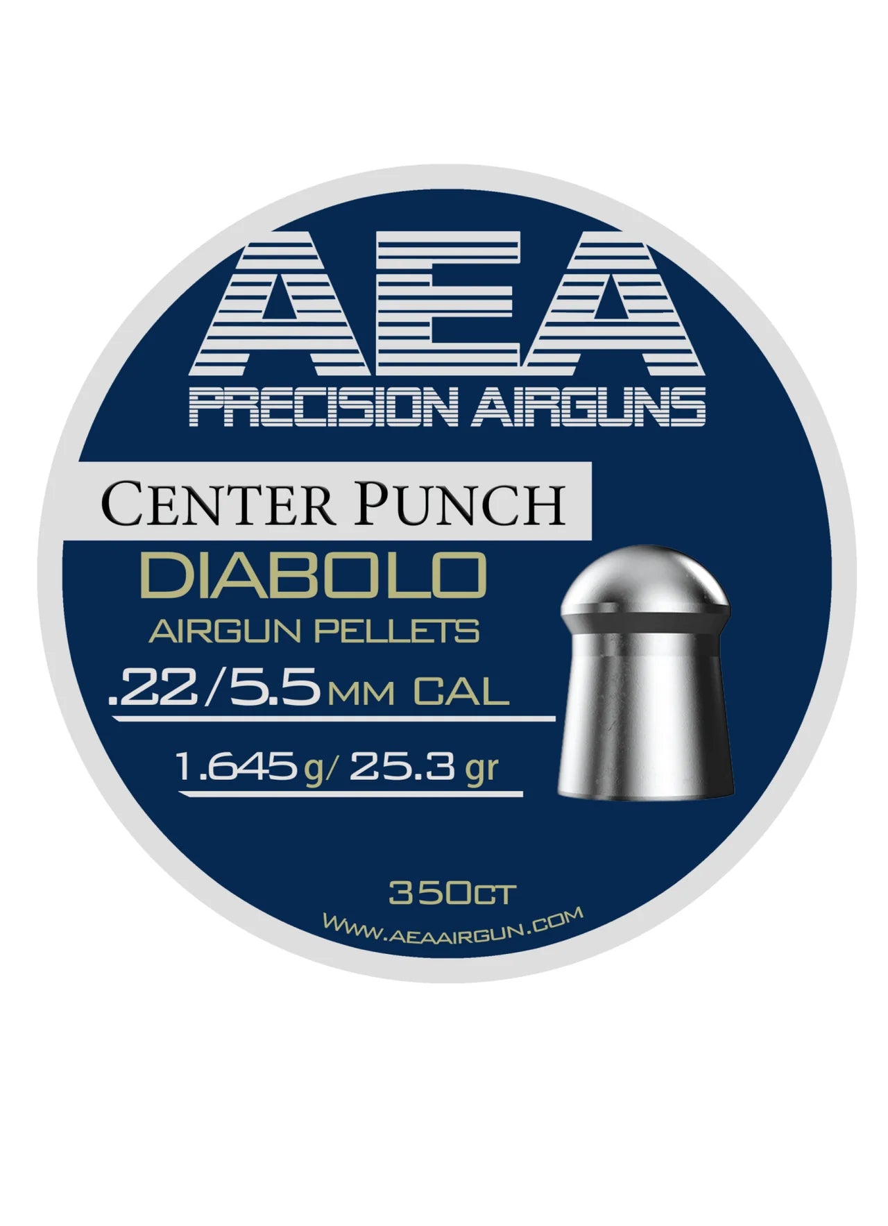 AEA Airgun Pellet (350 Count) CENTER PUNCH 5.5mm .22 Caliber (25.3gr.)