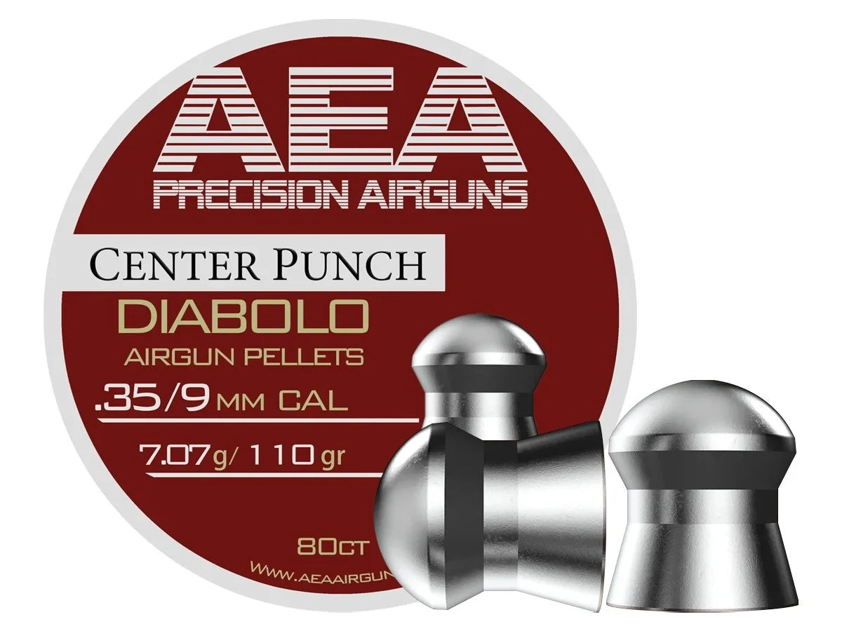 AEA Airgun Pellet (80 count) CENTER PUNCH 9mm .35 Caliber (110gr.)
