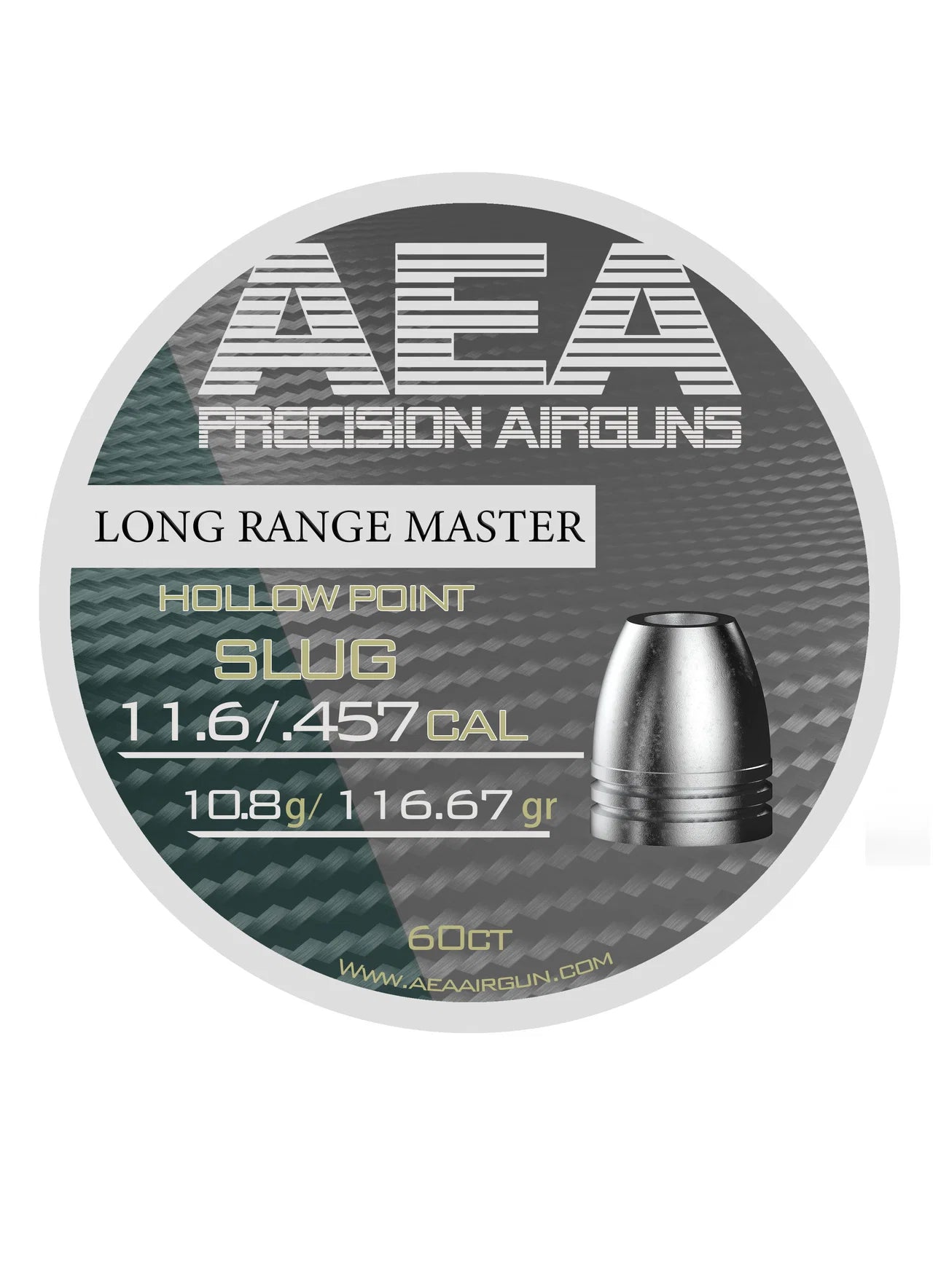 AEA Airgun Slug (60 Count) Long Range Hollow .45 Caliber (116.67gr.)