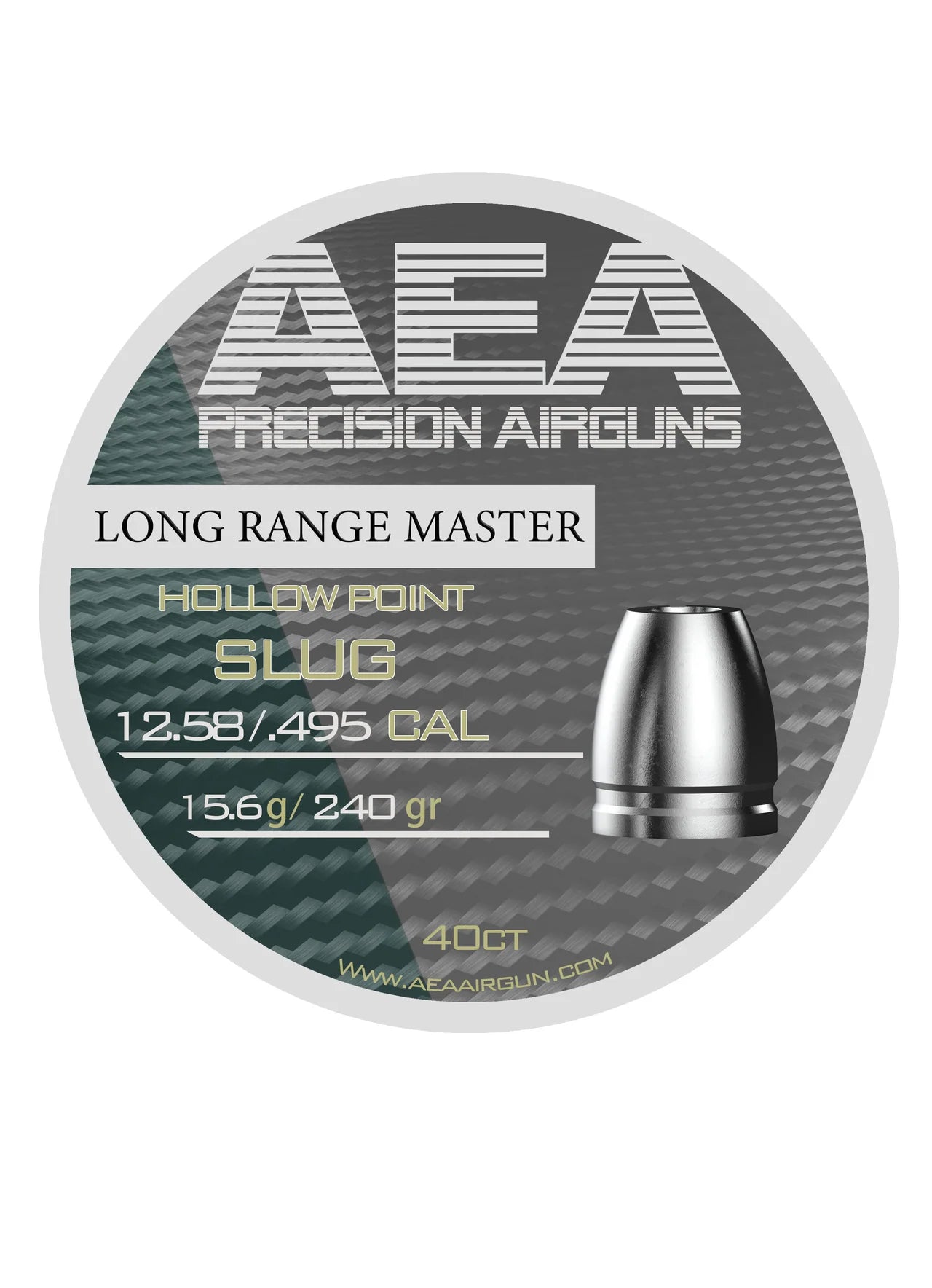 AEA Airgun Slug (40 Count) Long Range Hollow Point .50 Caliber (240gr.)